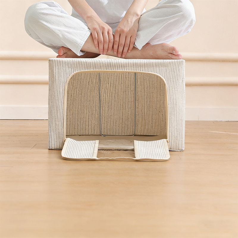 带钢框架的防潮亚麻储物盒