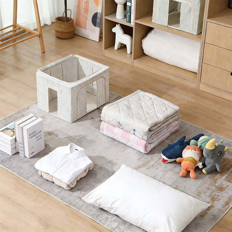 带钢框架的防潮亚麻储物盒