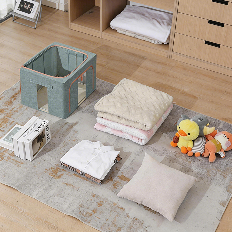家用亚麻服装收纳盒收纳盒