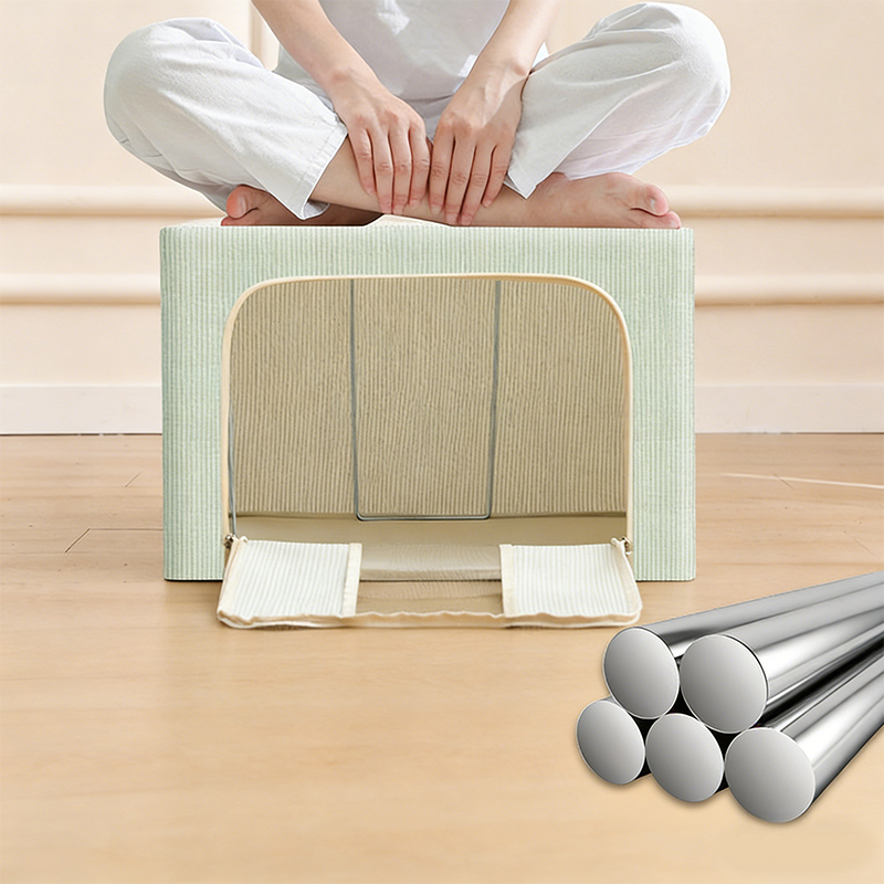 亚麻布可折叠可堆叠储物箱