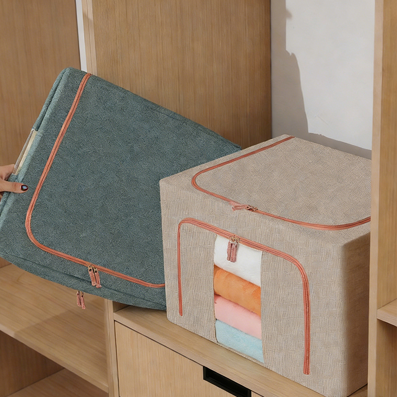 家用亚麻服装收纳盒收纳盒